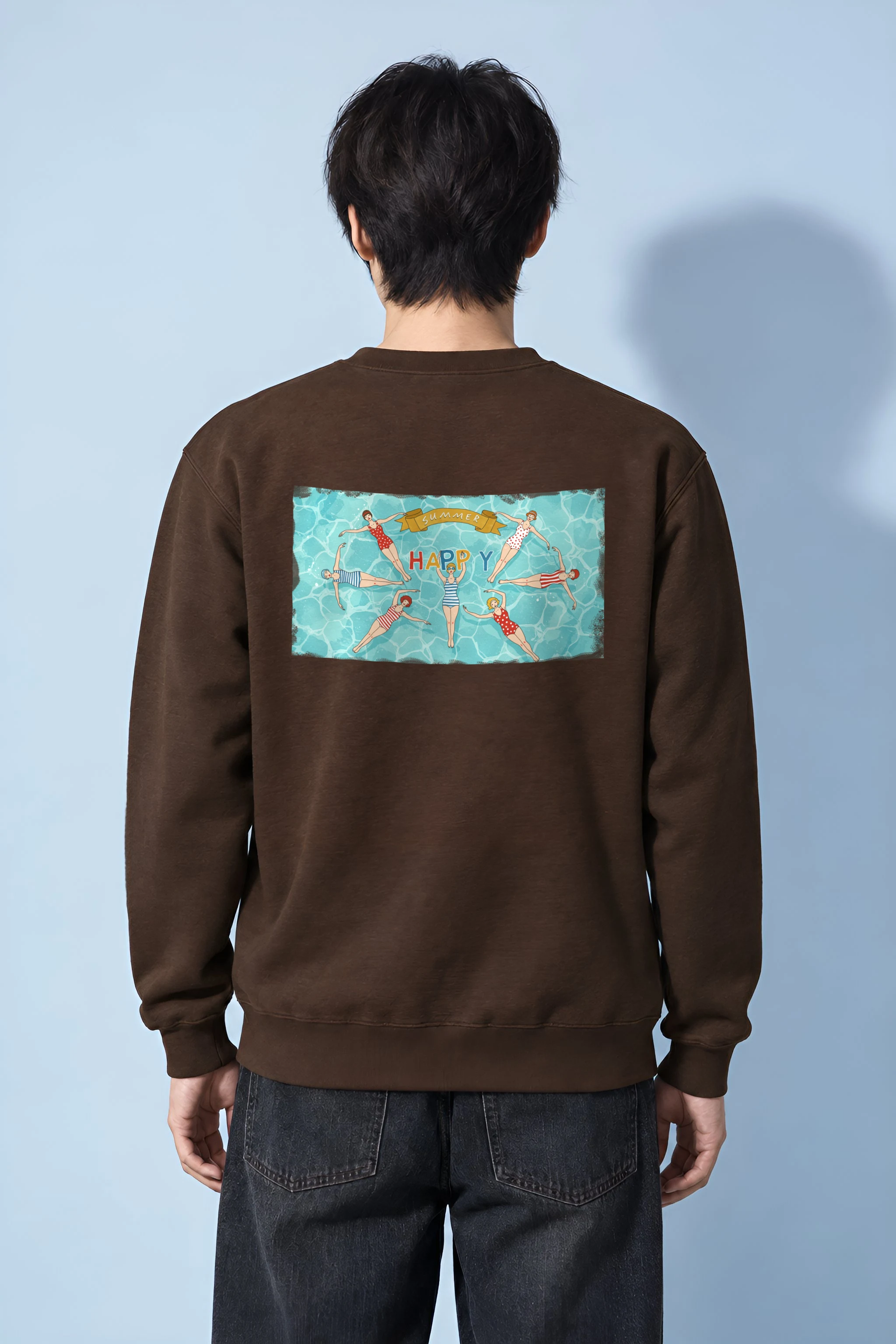"Summer Happy Swim" Heavy Blend Unisex Crewneck Sweatshirt