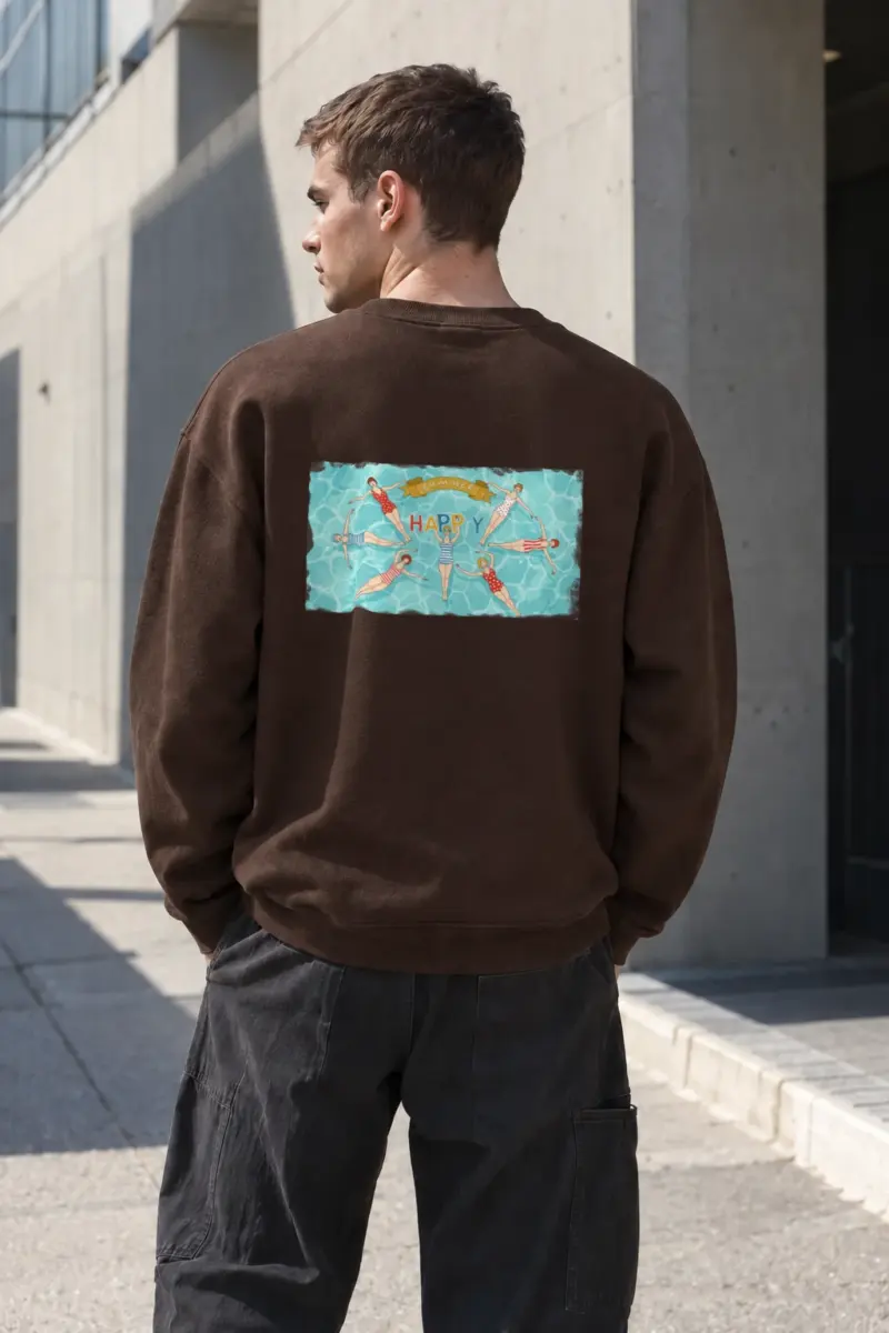 "Summer Happy Swim" Heavy Blend Unisex Crewneck Sweatshirt | Gildan 18000