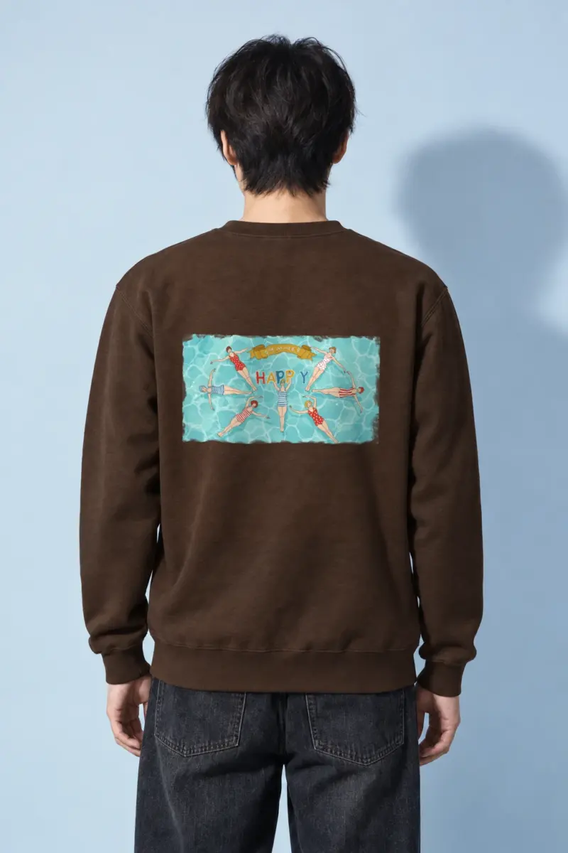 "Summer Happy Swim" Heavy Blend Unisex Crewneck Sweatshirt | Gildan 18000