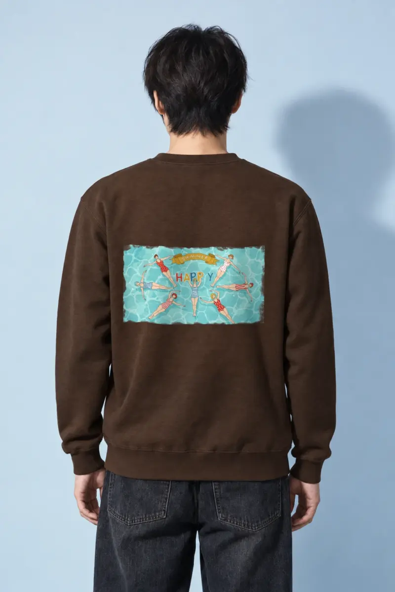 "Summer Happy Swim" Heavy Blend Unisex Crewneck Sweatshirt