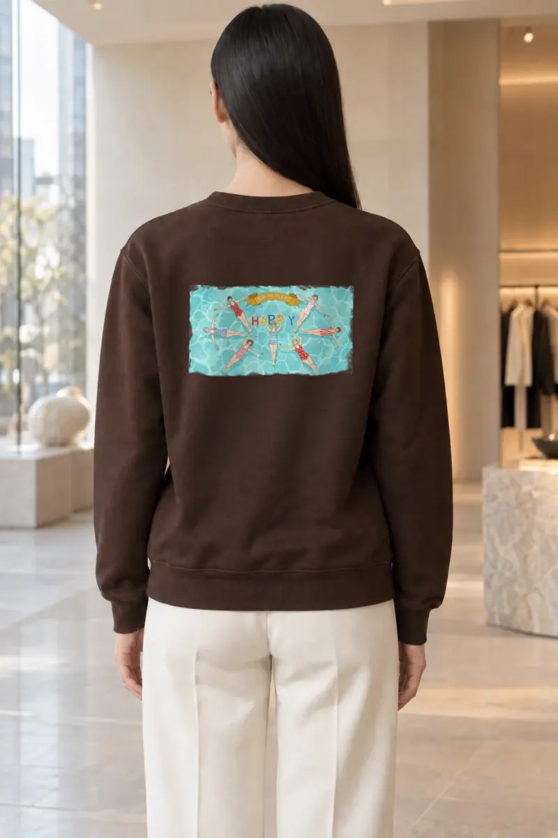 "Summer Happy Swim" Heavy Blend Unisex Crewneck Sweatshirt | Gildan 18000