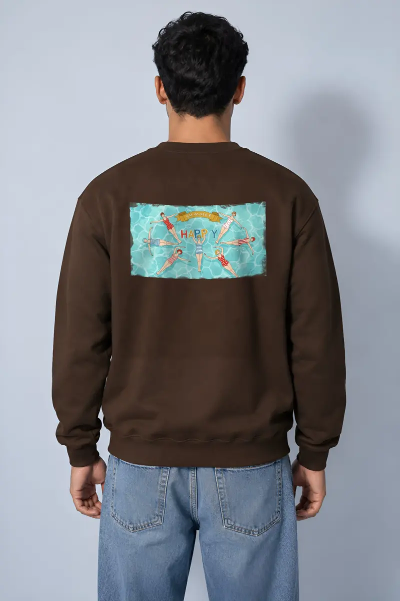 "Summer Happy Swim" Heavy Blend Unisex Crewneck Sweatshirt