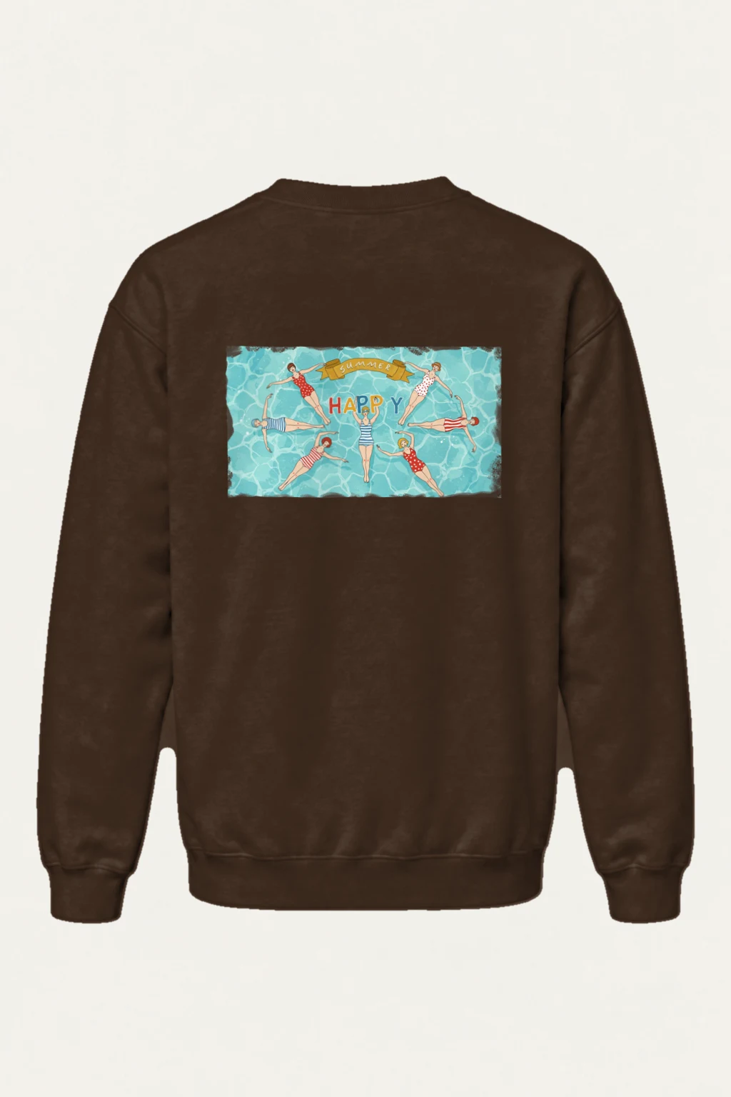 "Summer Happy Swim" Heavy Blend Unisex Crewneck Sweatshirt | Gildan 18000
