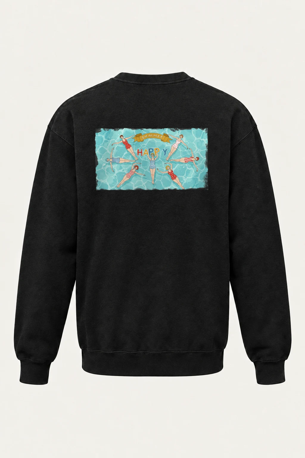 "Summer Happy Swim" Heavy Blend Unisex Crewneck Sweatshirt | Gildan 18000