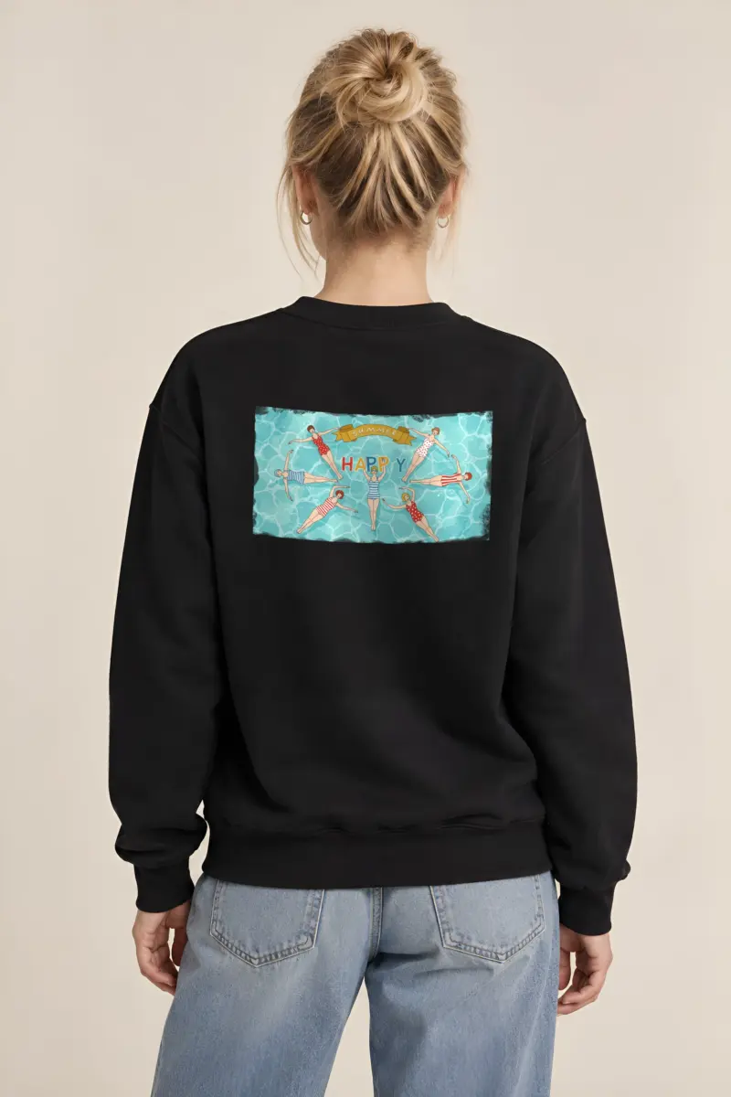 "Summer Happy Swim" 1 Crewneck Sweatshirt