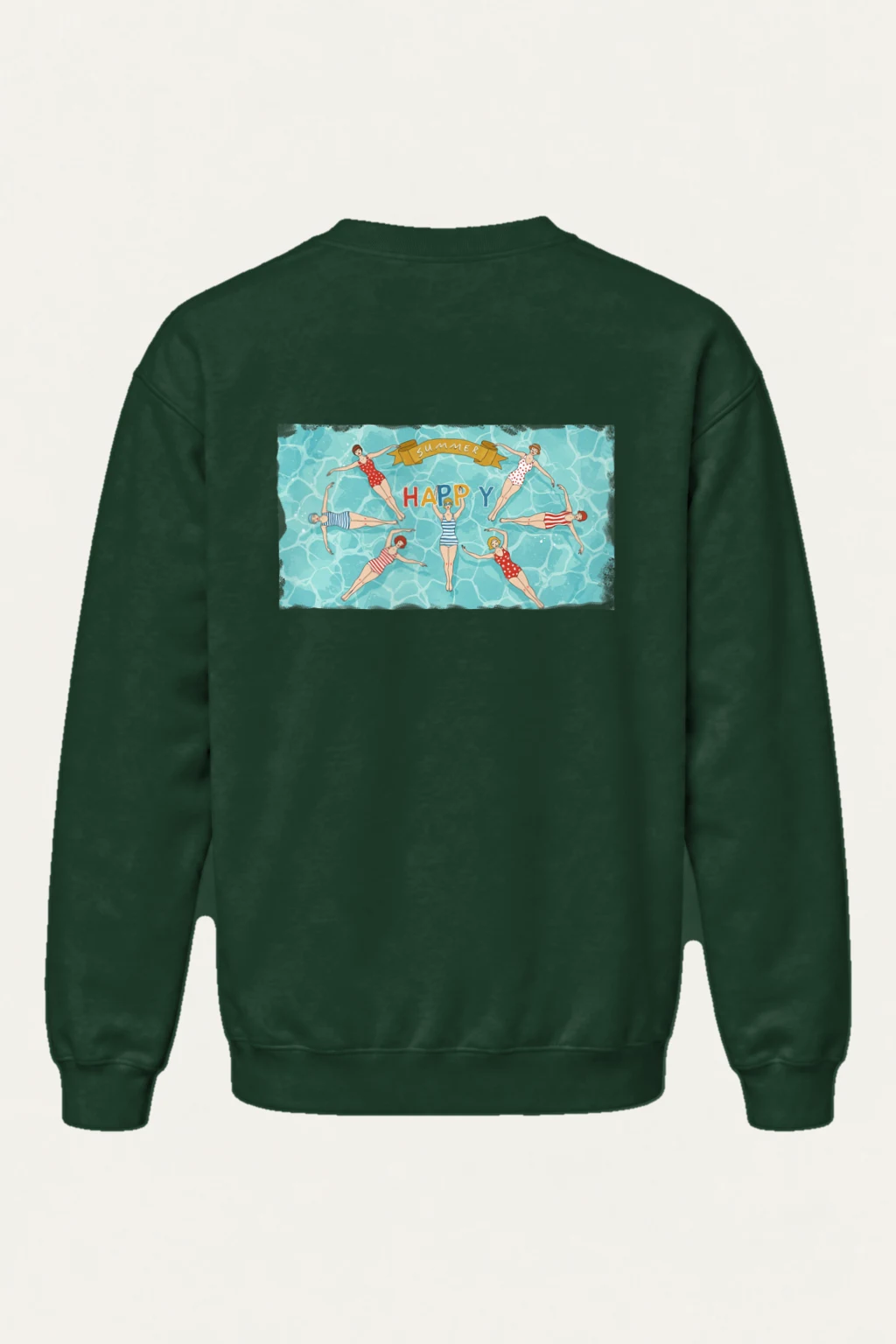 "Summer Happy Swim" Heavy Blend Unisex Crewneck Sweatshirt | Gildan 18000