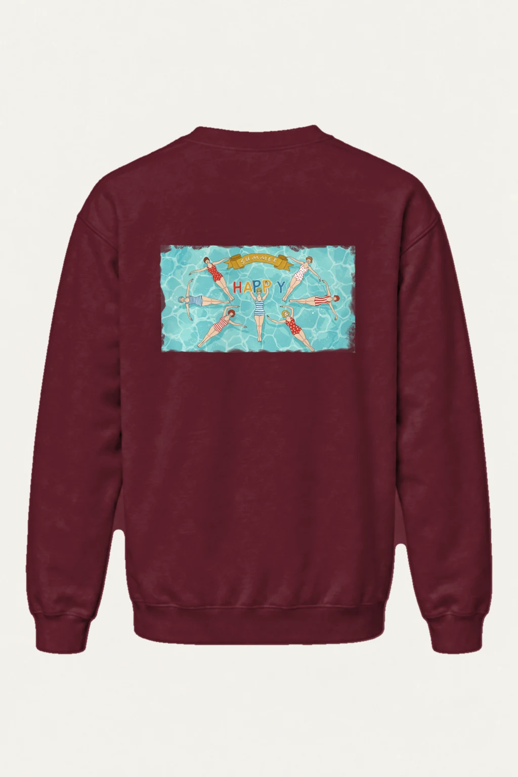 "Summer Happy Swim" Heavy Blend Unisex Crewneck Sweatshirt | Gildan 18000