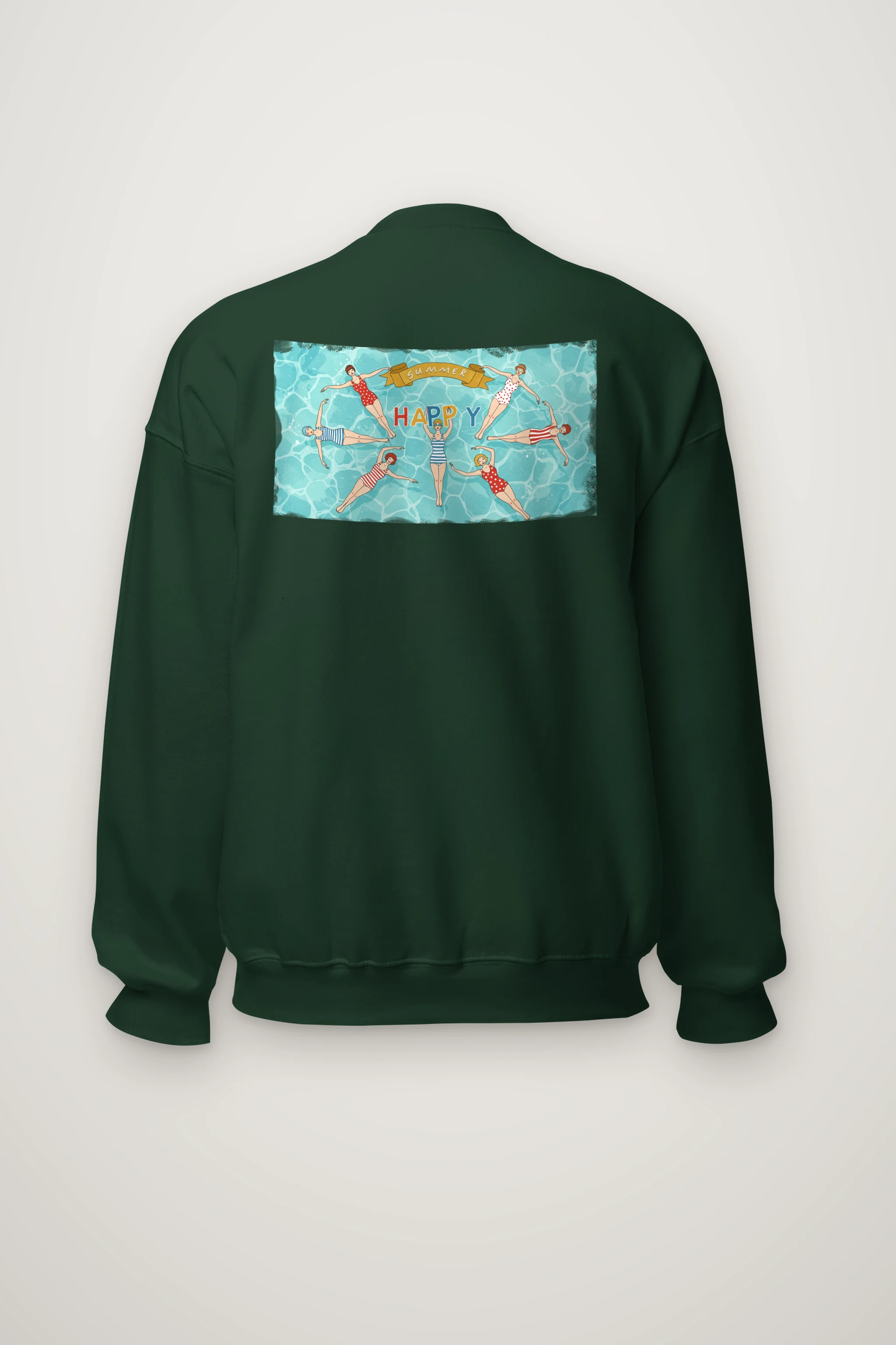 "Summer Happy Swim" Heavy Blend Unisex Crewneck Sweatshirt