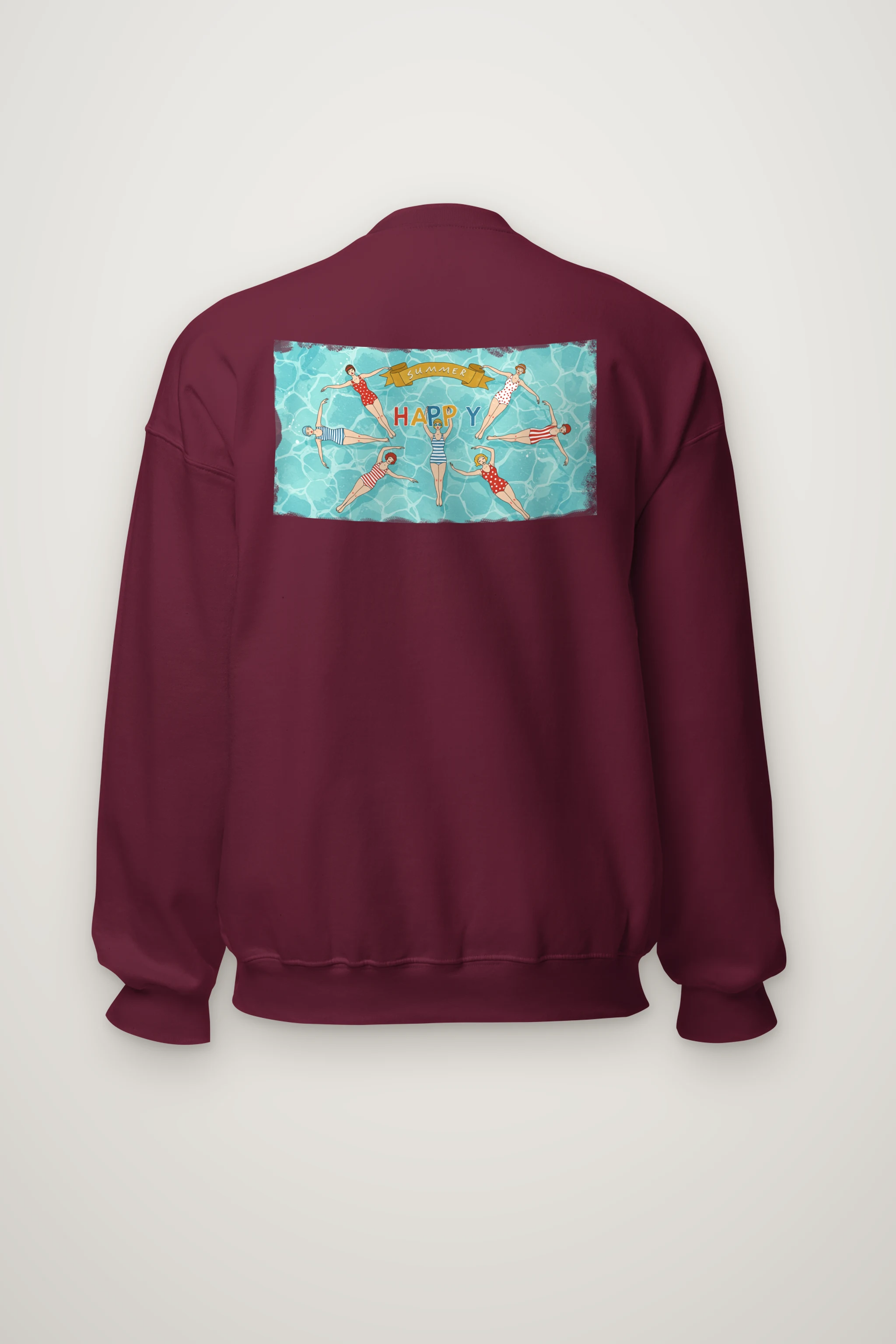"Summer Happy Swim" Heavy Blend Unisex Crewneck Sweatshirt