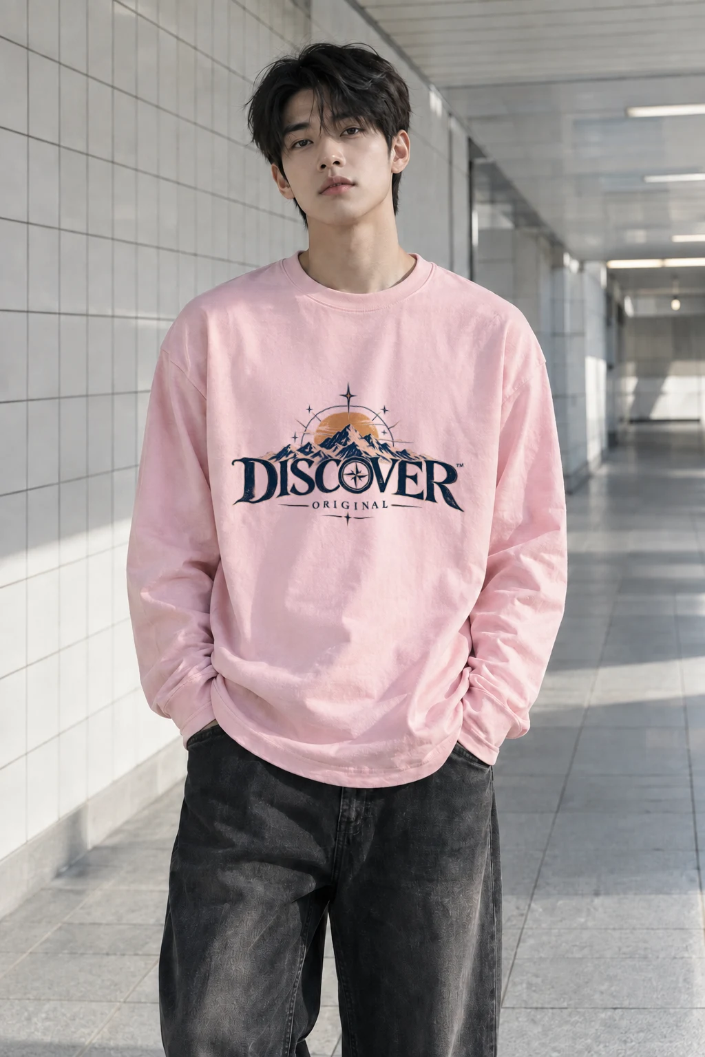 "Summit Compass" Unisex Longsleeve T-shirt | Gildan 2400