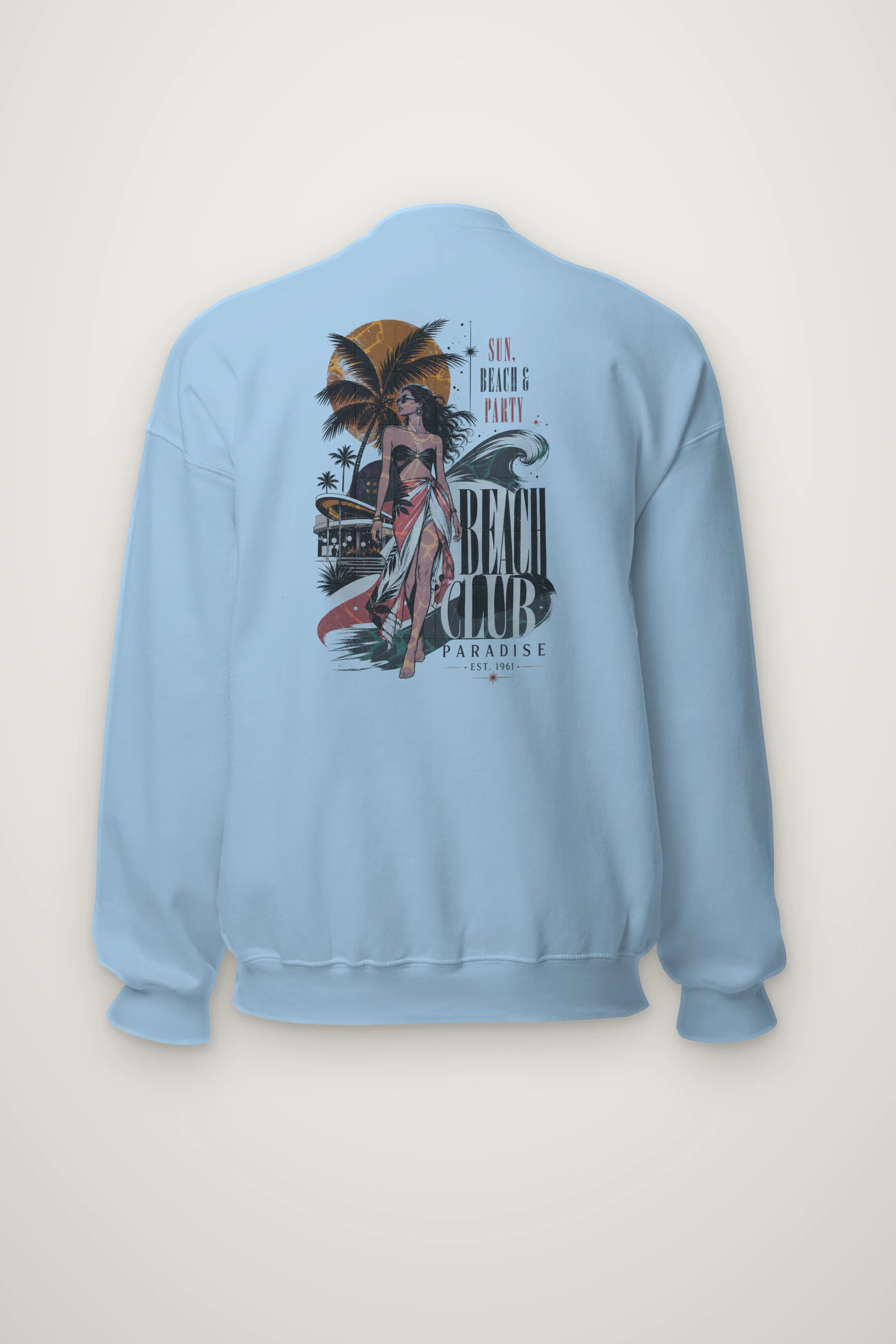 "Sun Beach Party" Heavy Blend Unisex Crewneck Sweatshirt
