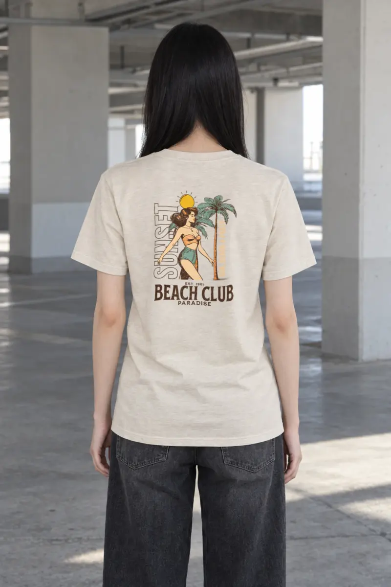 "Sun, Beach & Party" Heavyweight Unisex Crewneck T-shirt