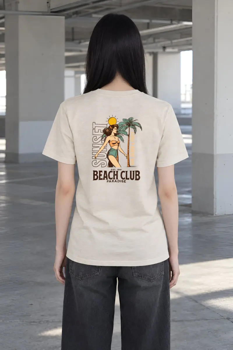 "Sun, Beach & Party" Heavyweight Unisex Crewneck T-shirt