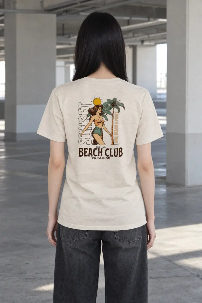 "Sun, Beach & Party" Heavyweight Unisex Crewneck T-shirt