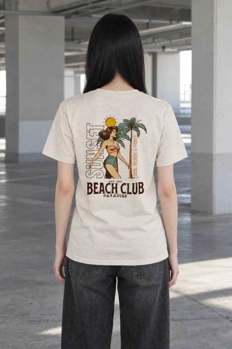 "Sun, Beach & Party" Heavyweight Unisex Crewneck T-shirt