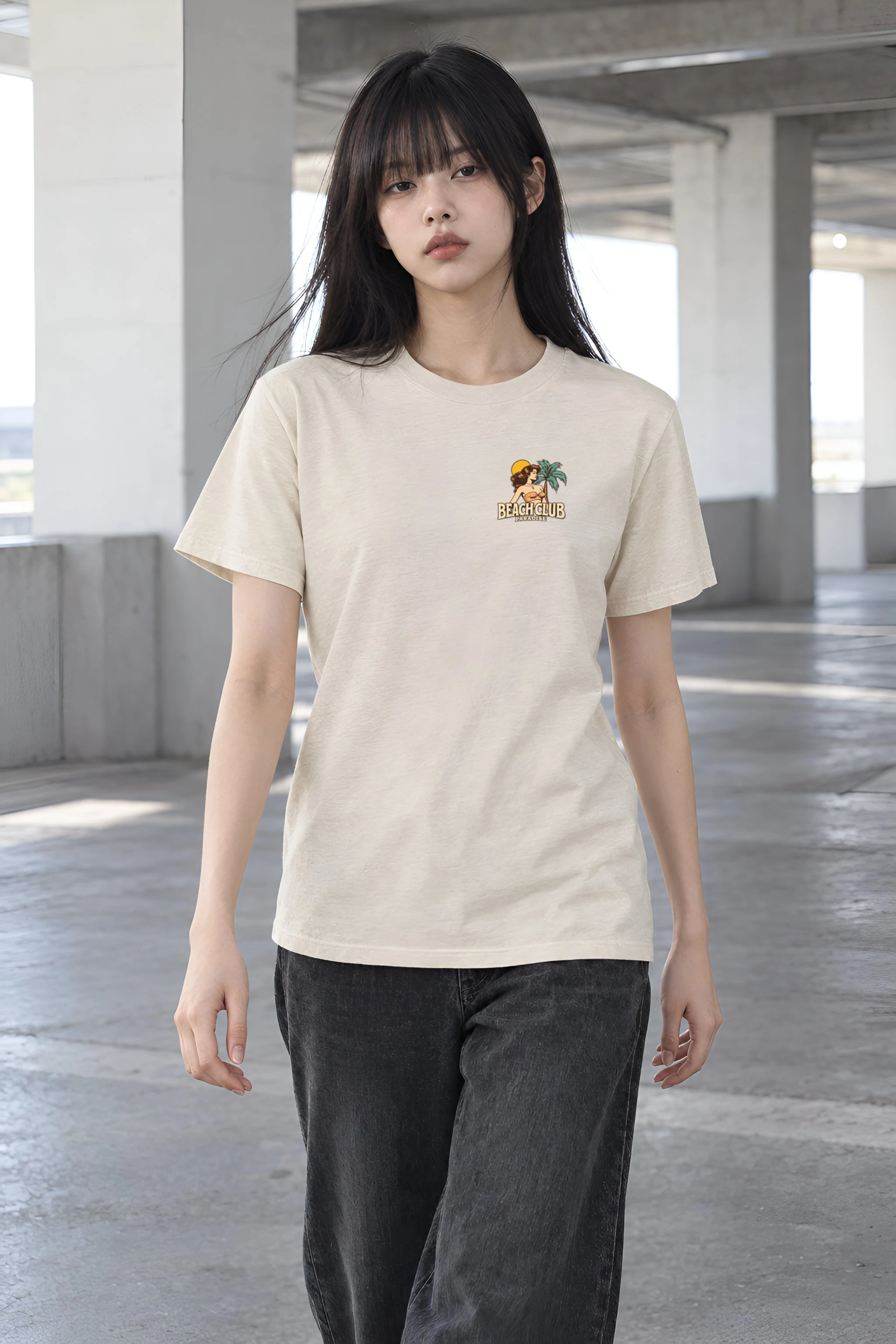 "Sun, Beach & Party" Heavyweight Unisex Crewneck T-shirt