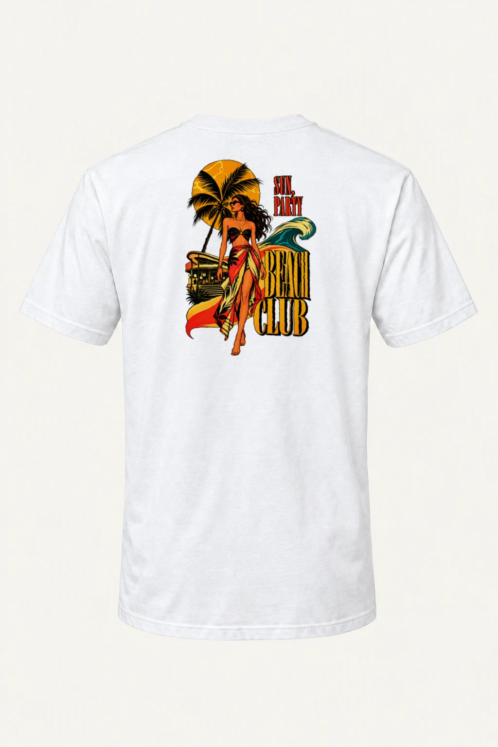 "Sun Party Beach Club" Heavyweight Unisex Crewneck T-shirt | Gildan 5000
