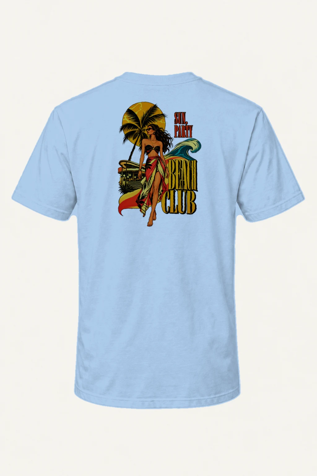 "Sun Party Beach Club" Heavyweight Unisex Crewneck T-shirt | Gildan 5000