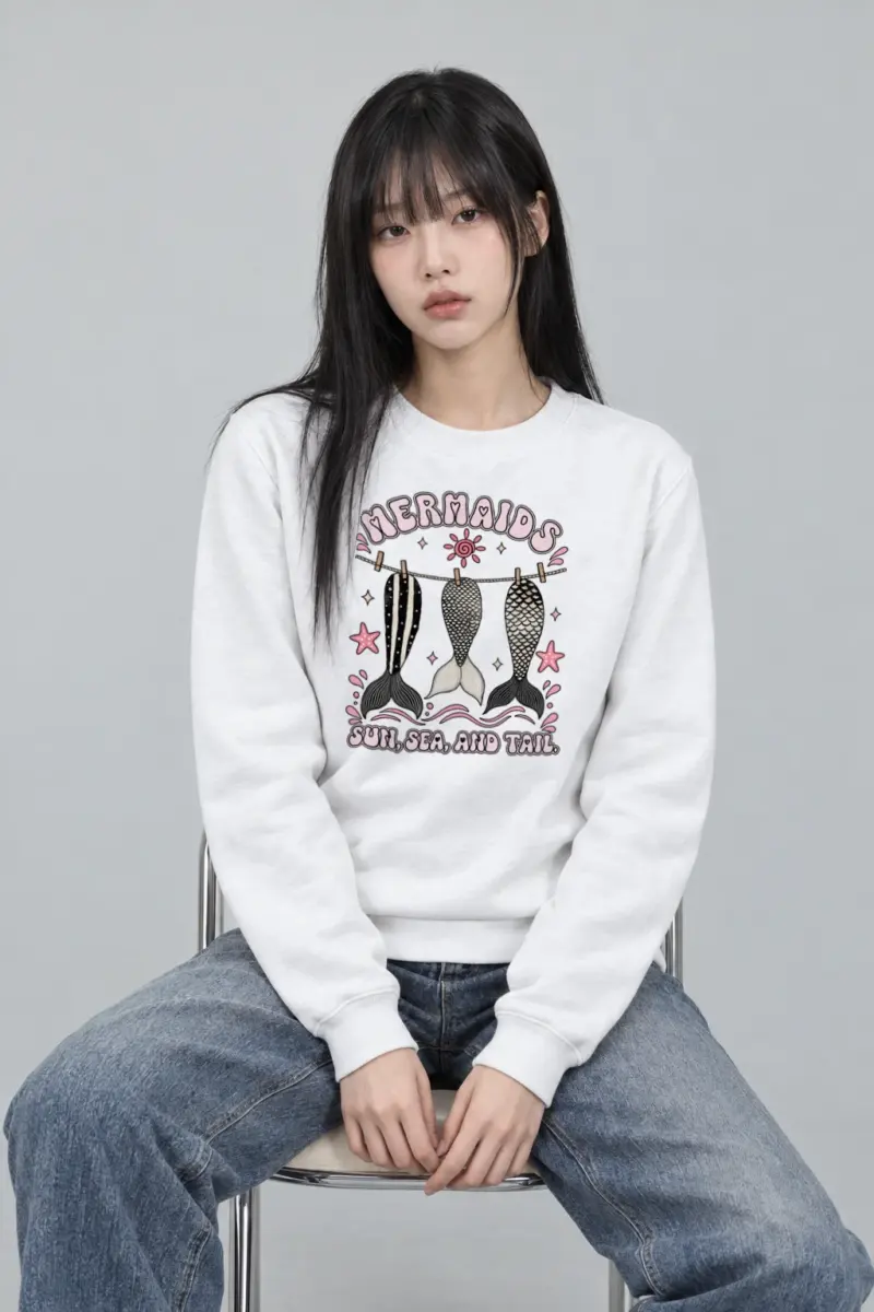 "Sun, Sea, And Tail" Heavy Blend Unisex Crewneck Sweatshirt
