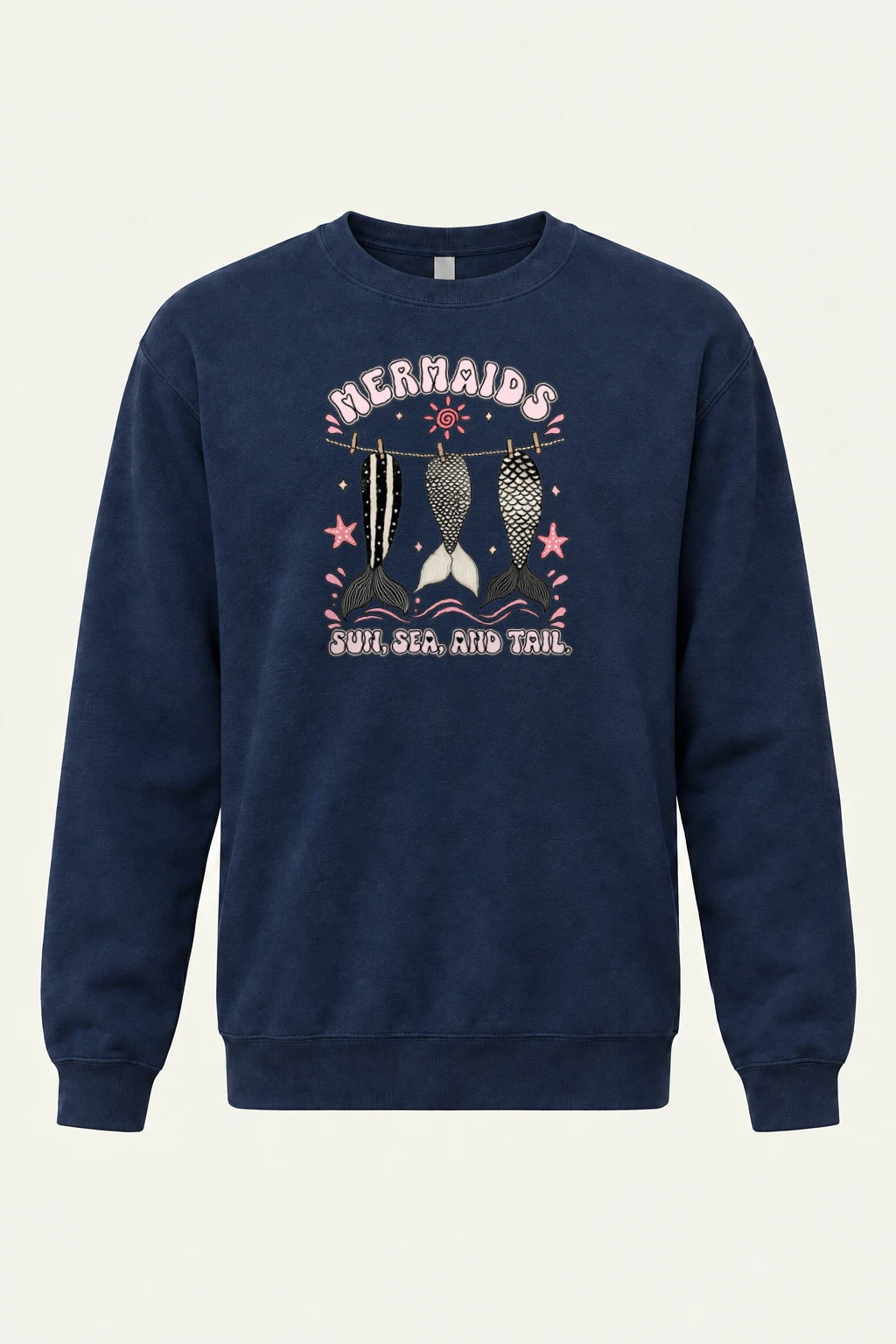 "Sun, Sea, And Tail" Heavy Blend Unisex Crewneck Sweatshirt | Gildan 18000