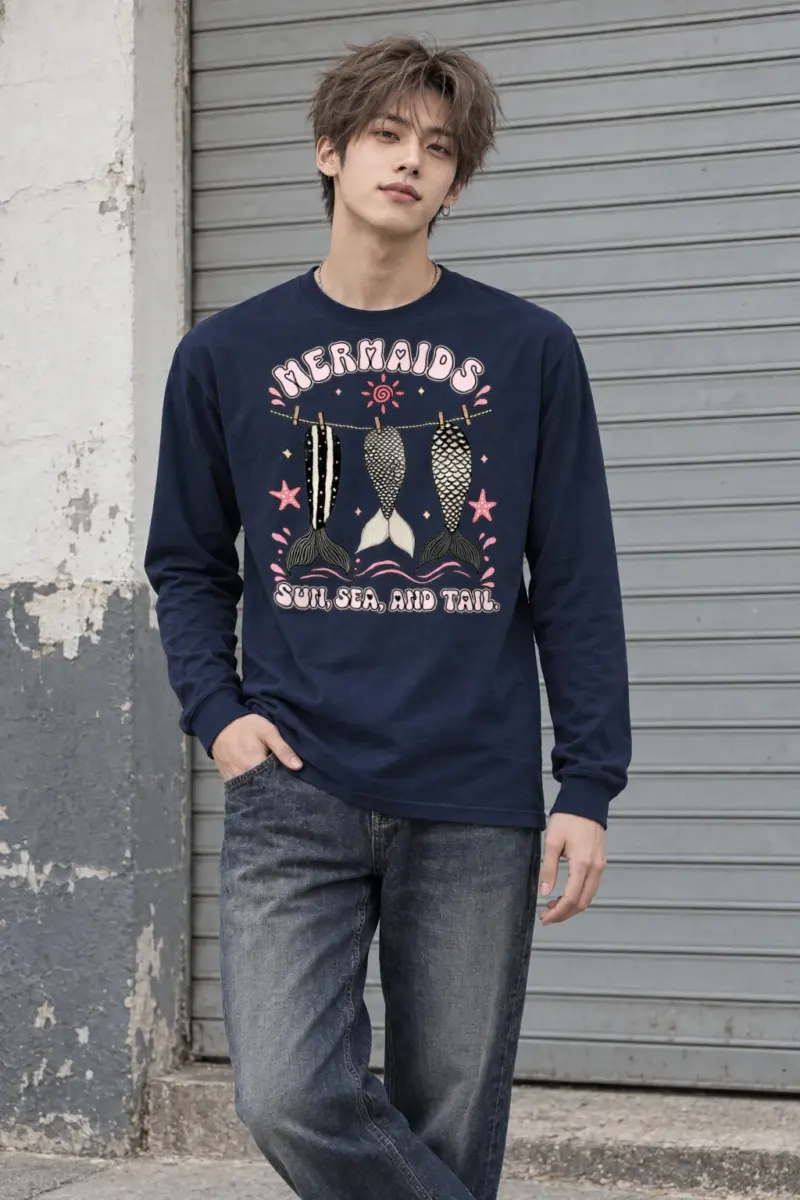 "Sun, Sea, And Tail" Unisex Longsleeve T-shirt