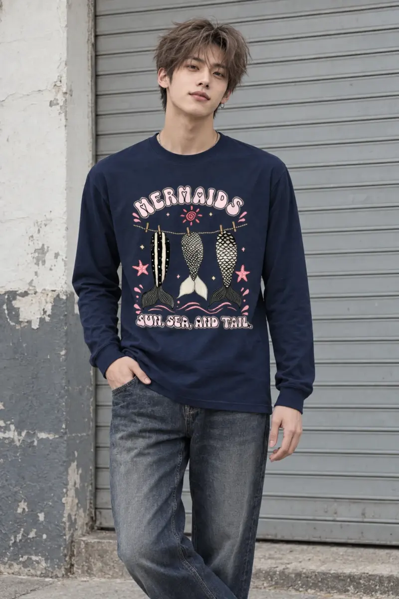 "Sun, Sea, And Tail" Unisex Longsleeve T-shirt
