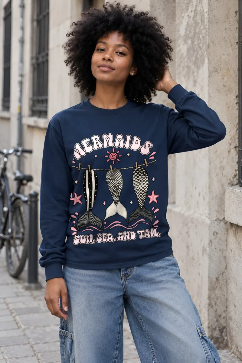 "Sun, Sea, And Tail" Unisex Longsleeve T-shirt