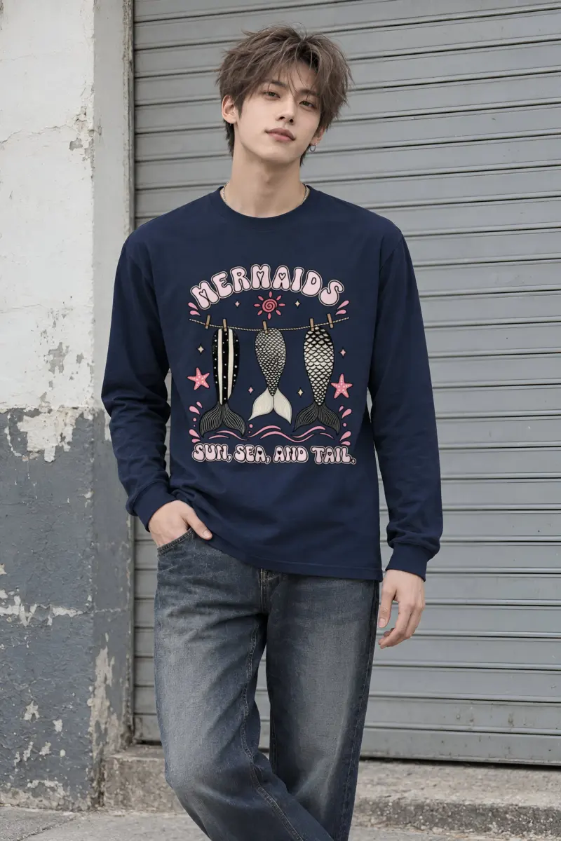 "Sun, Sea, And Tail" Unisex Longsleeve T-shirt