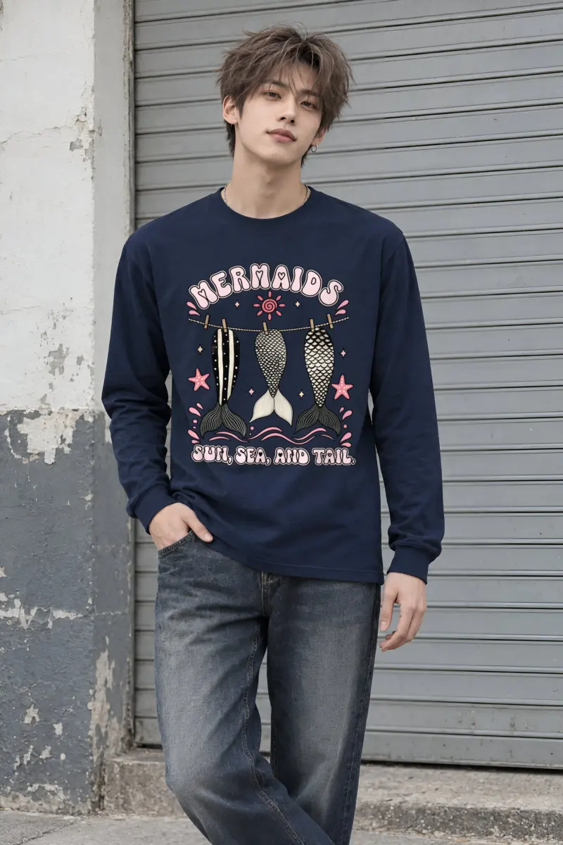 "Sun, Sea, And Tail" Unisex Longsleeve T-shirt
