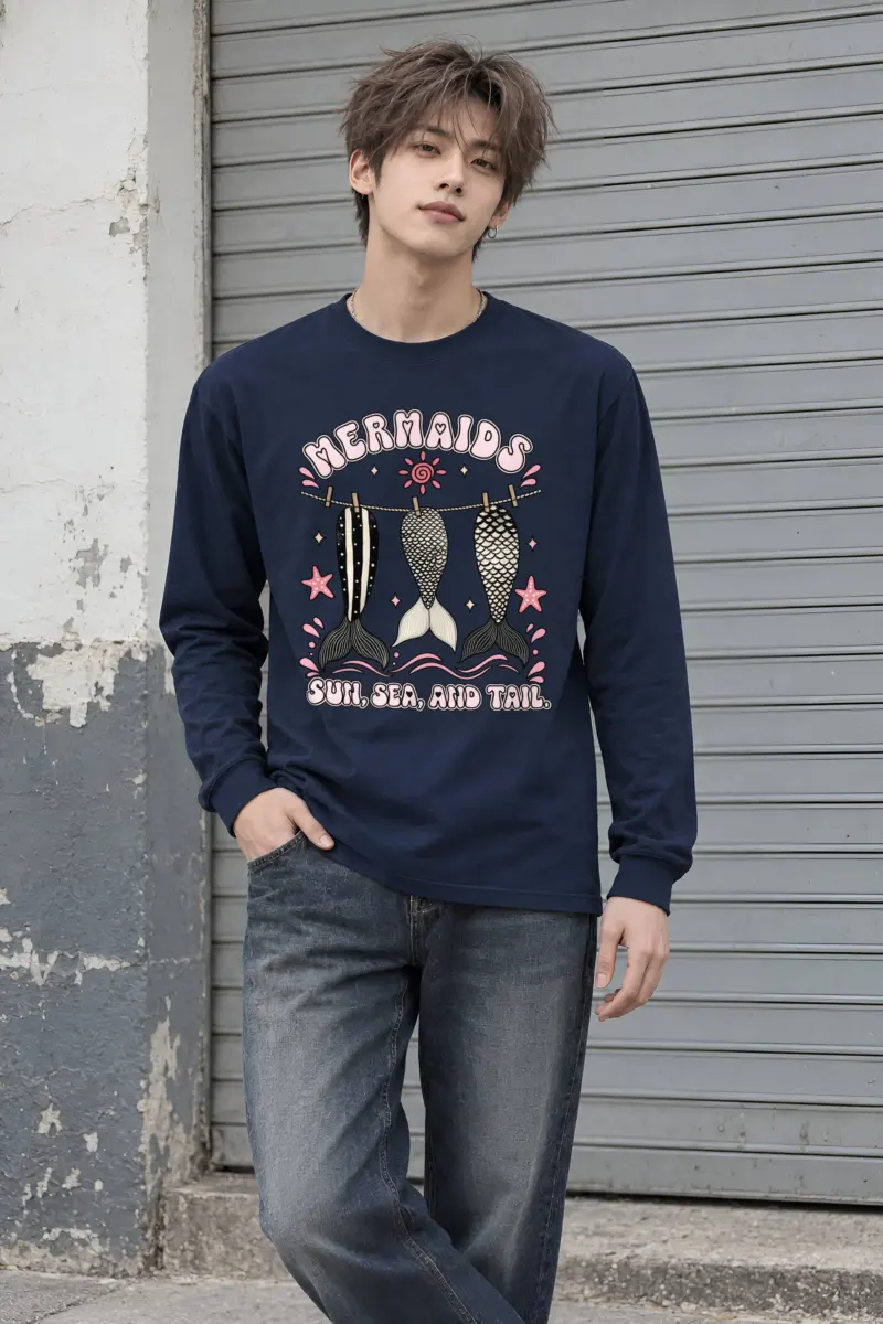 "Sun, Sea, And Tail" Unisex Longsleeve T-shirt