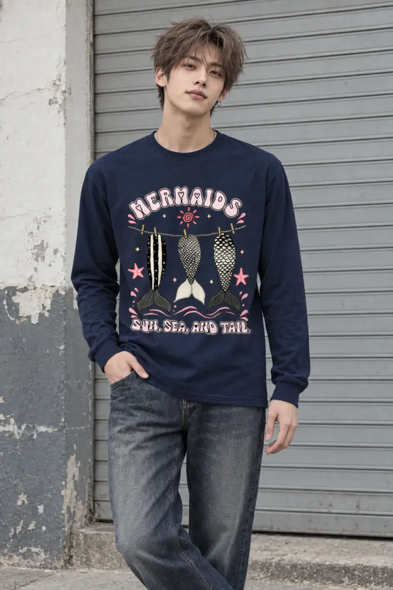 "Sun, Sea, And Tail" Unisex Longsleeve T-shirt
