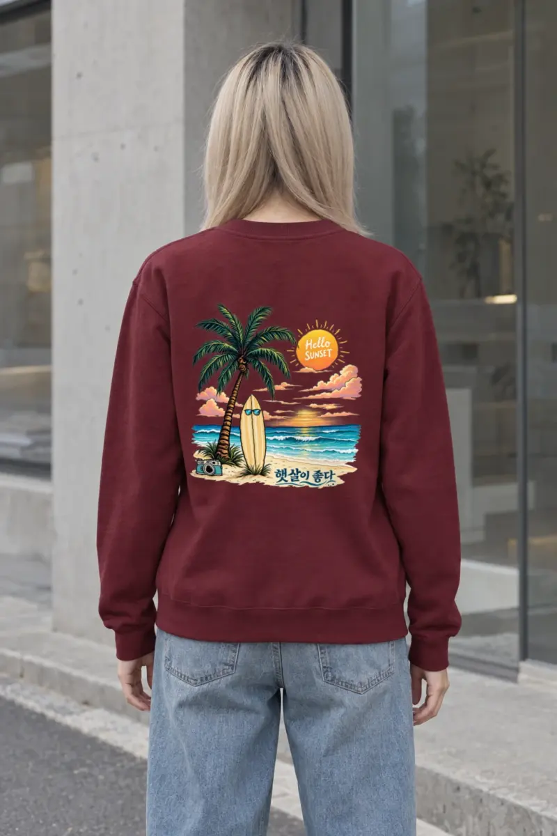 "Sunlit Ocean Scene" Heavy Blend Unisex Crewneck Sweatshirt