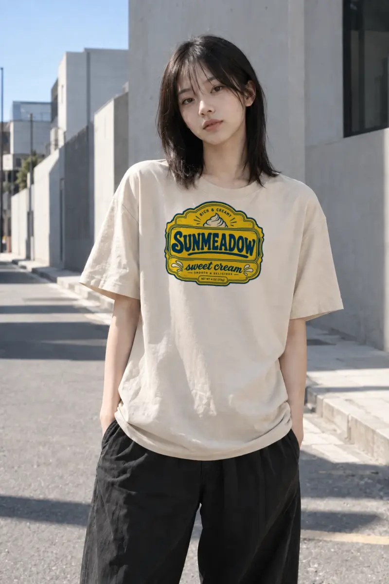"Sunmeadow Sweet Cream" Heavyweight Unisex Crewneck T-shirt | Gildan 5000