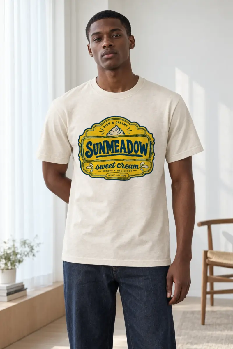 "Sunmeadow Sweet Cream" Heavyweight Unisex Crewneck T-shirt | Gildan 5000