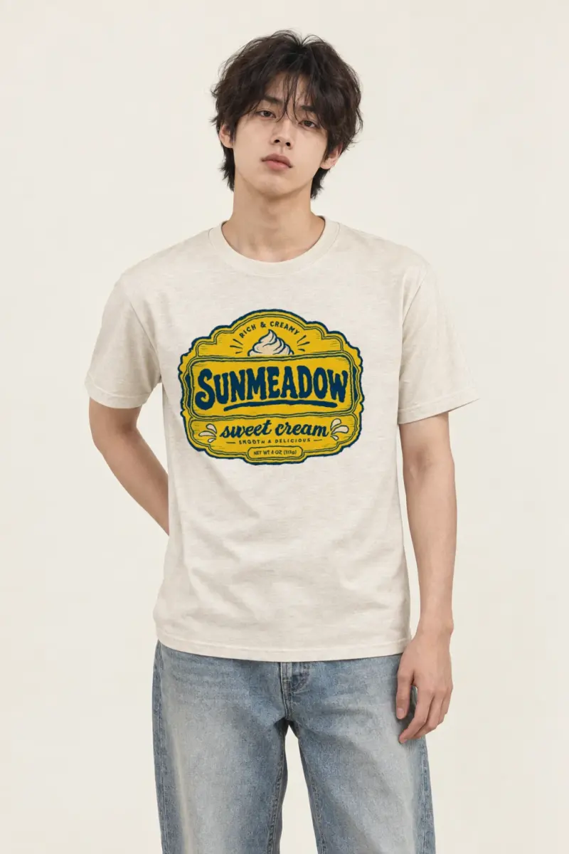 "Sunmeadow Sweet Cream" Heavyweight Unisex Crewneck T-shirt