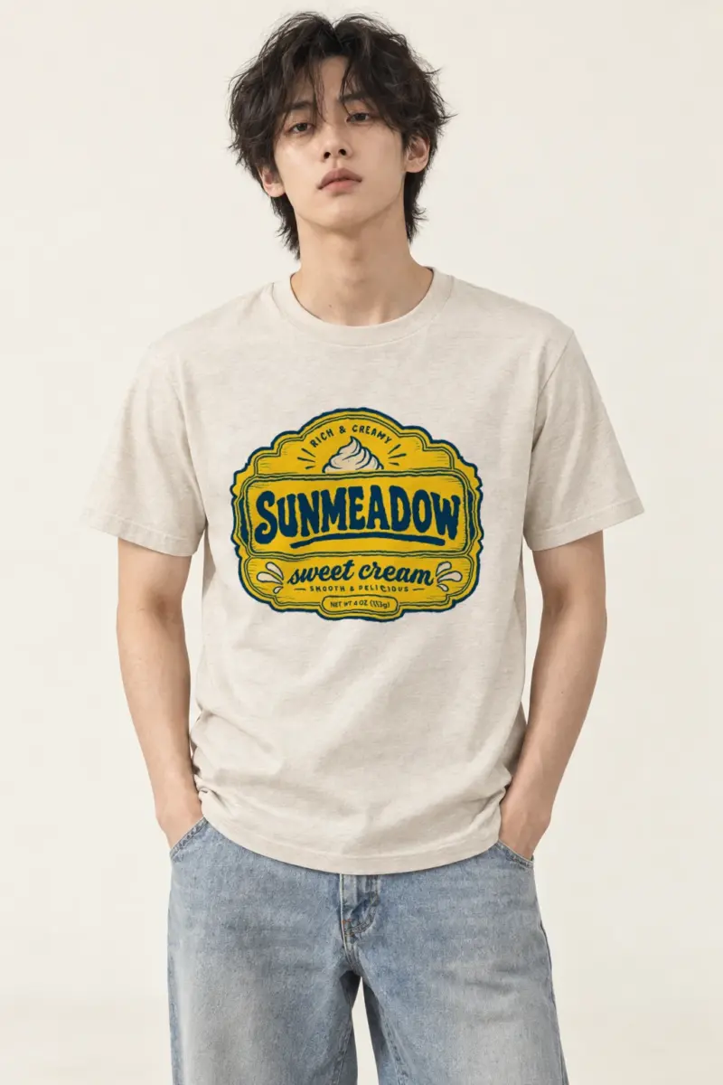 "Sunmeadow Sweet Cream" Heavyweight Unisex Crewneck T-shirt | Gildan 5000