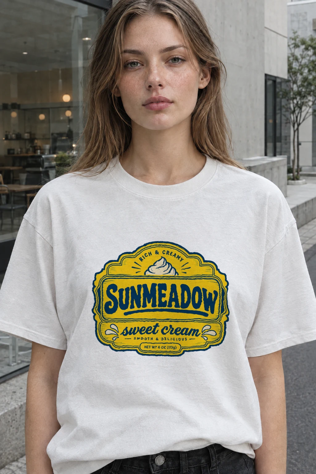 "Sunmeadow Sweet Cream" Heavyweight Unisex Crewneck T-shirt | Gildan 5000