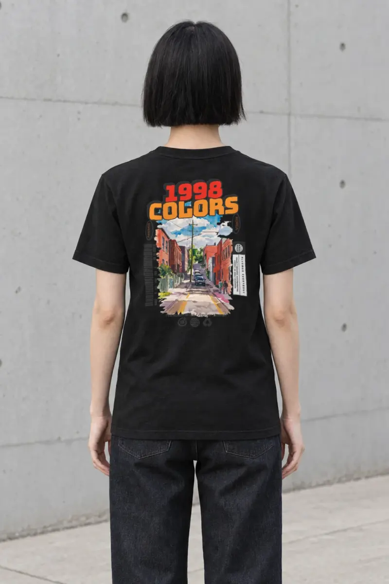 "Sunny Korea Streetscape" Heavyweight Unisex Crewneck T-shirt | Gildan 5000