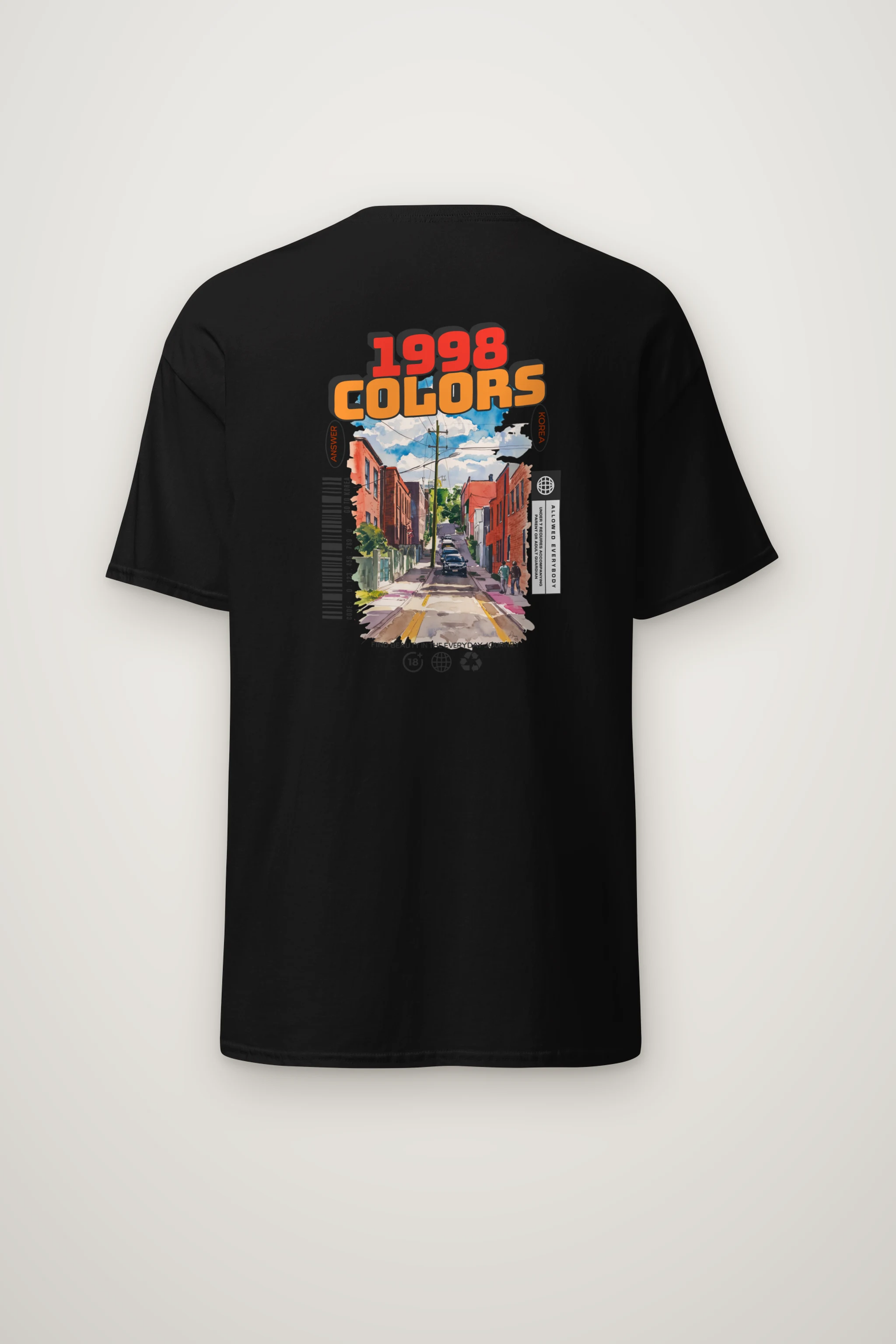 "Sunny Korea Streetscape" Heavyweight Unisex Crewneck T-shirt