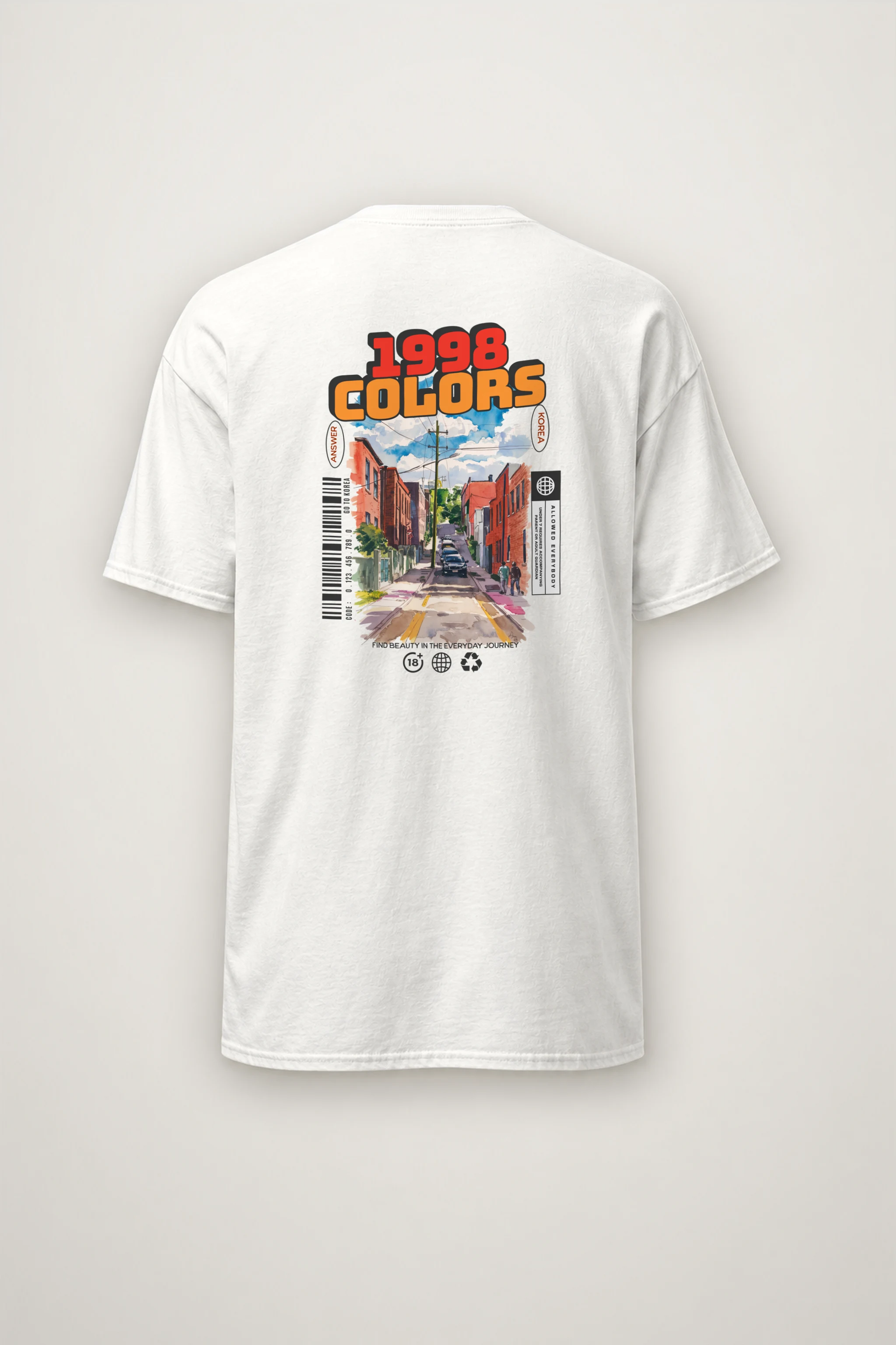 "Sunny Korea Streetscape" Heavyweight Unisex Crewneck T-shirt