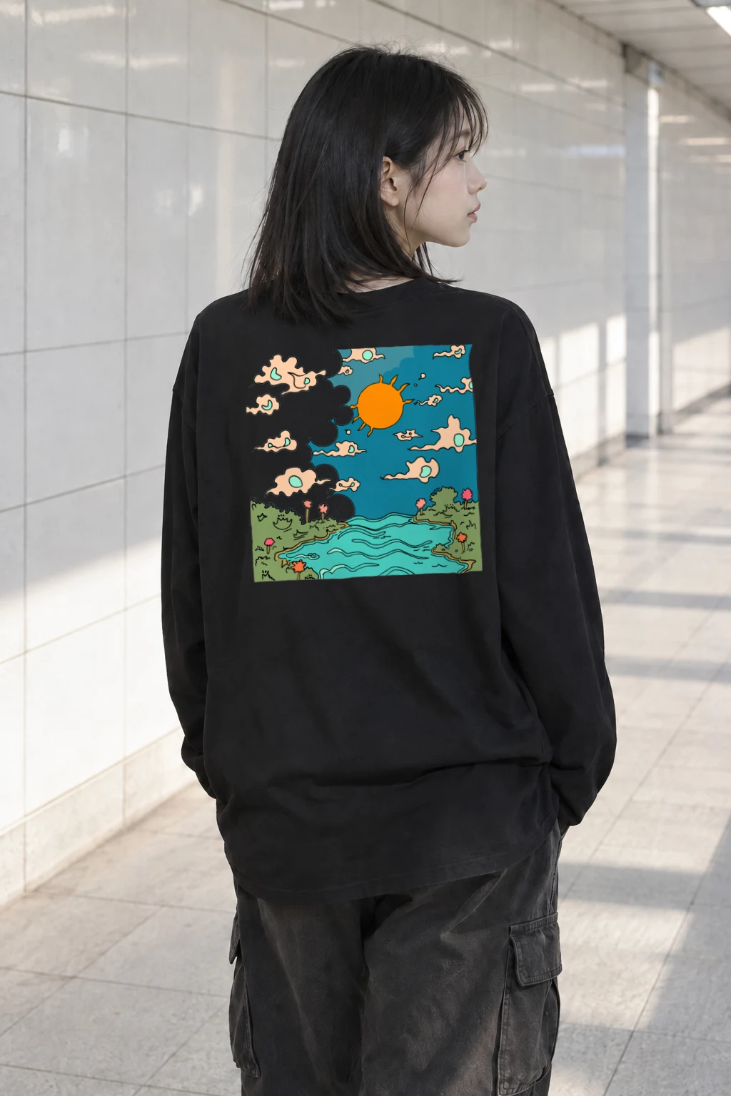 "Sunny Meadow Escape" Unisex Longsleeve T-shirt | Gildan 2400