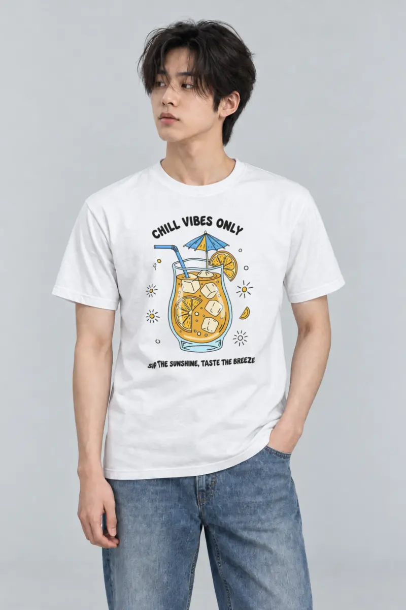 "Sunny Sips" Heavyweight Unisex Crewneck T-shirt