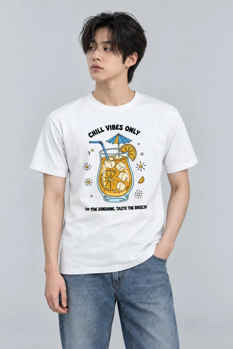 "Sunny Sips" Heavyweight Unisex Crewneck T-shirt