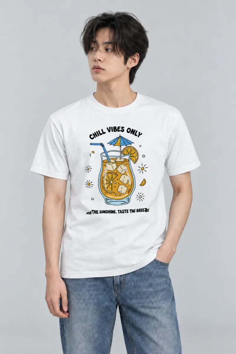 "Sunny Sips" Heavyweight Unisex Crewneck T-shirt