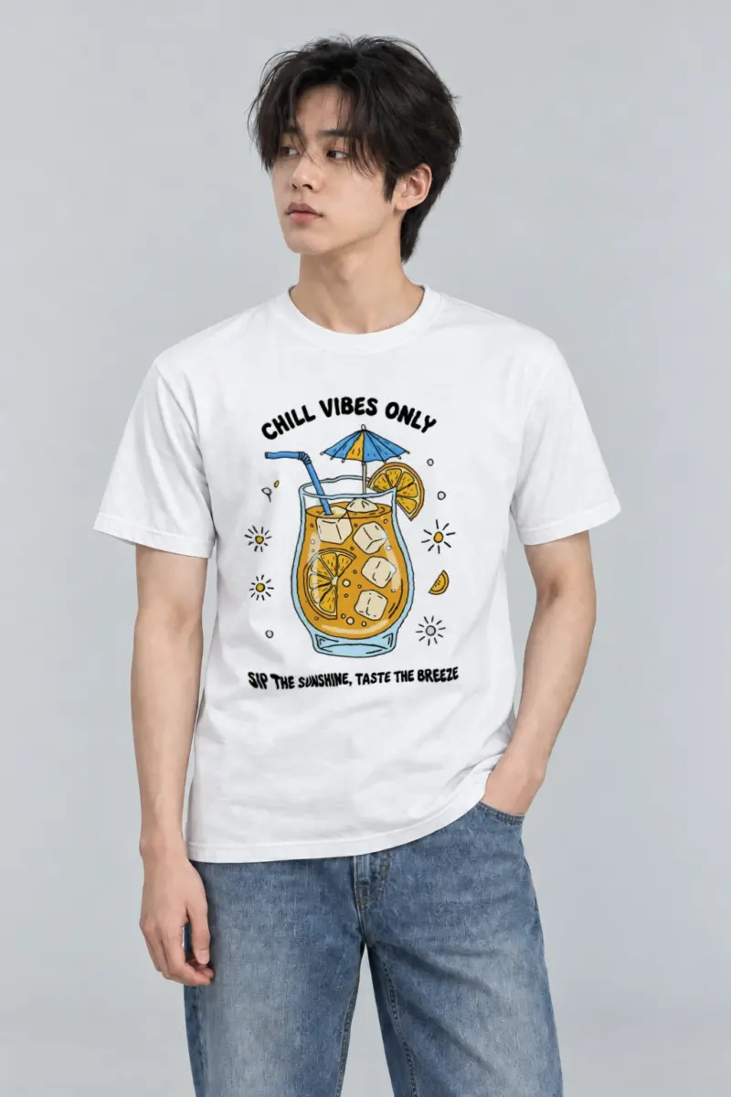 "Sunny Sips" Heavyweight Unisex Crewneck T-shirt