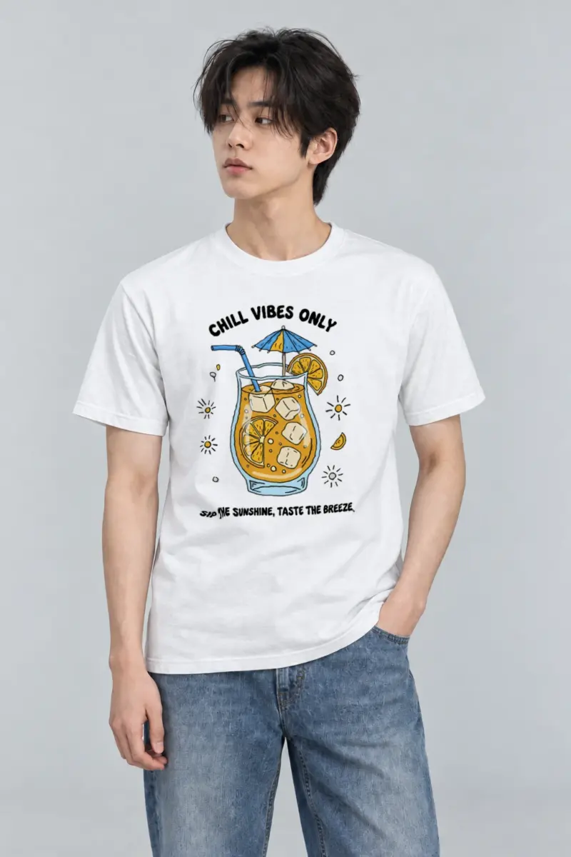 "Sunny Sips" Heavyweight Unisex Crewneck T-shirt
