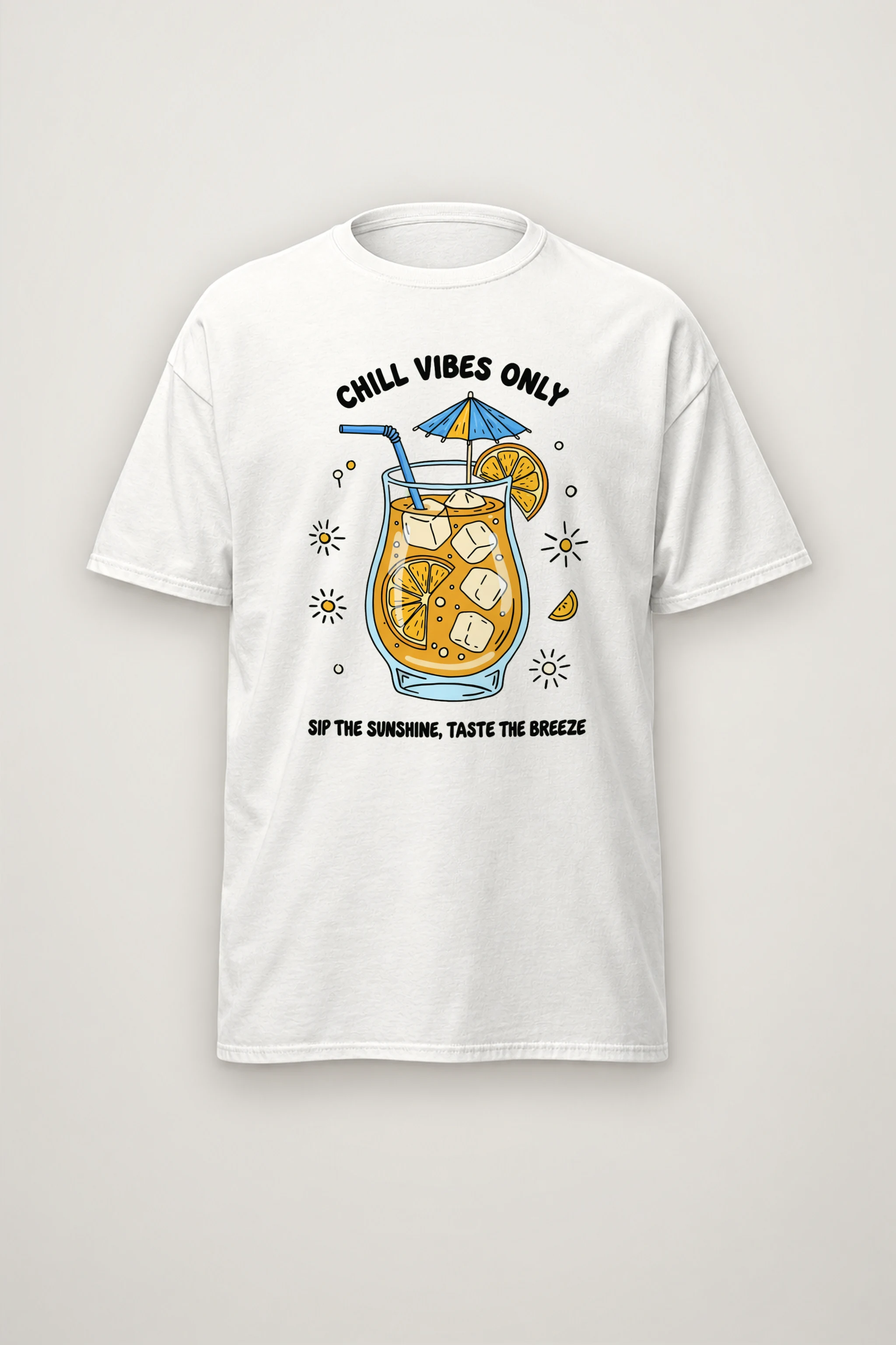 "Sunny Sips" Heavyweight Unisex Crewneck T-shirt