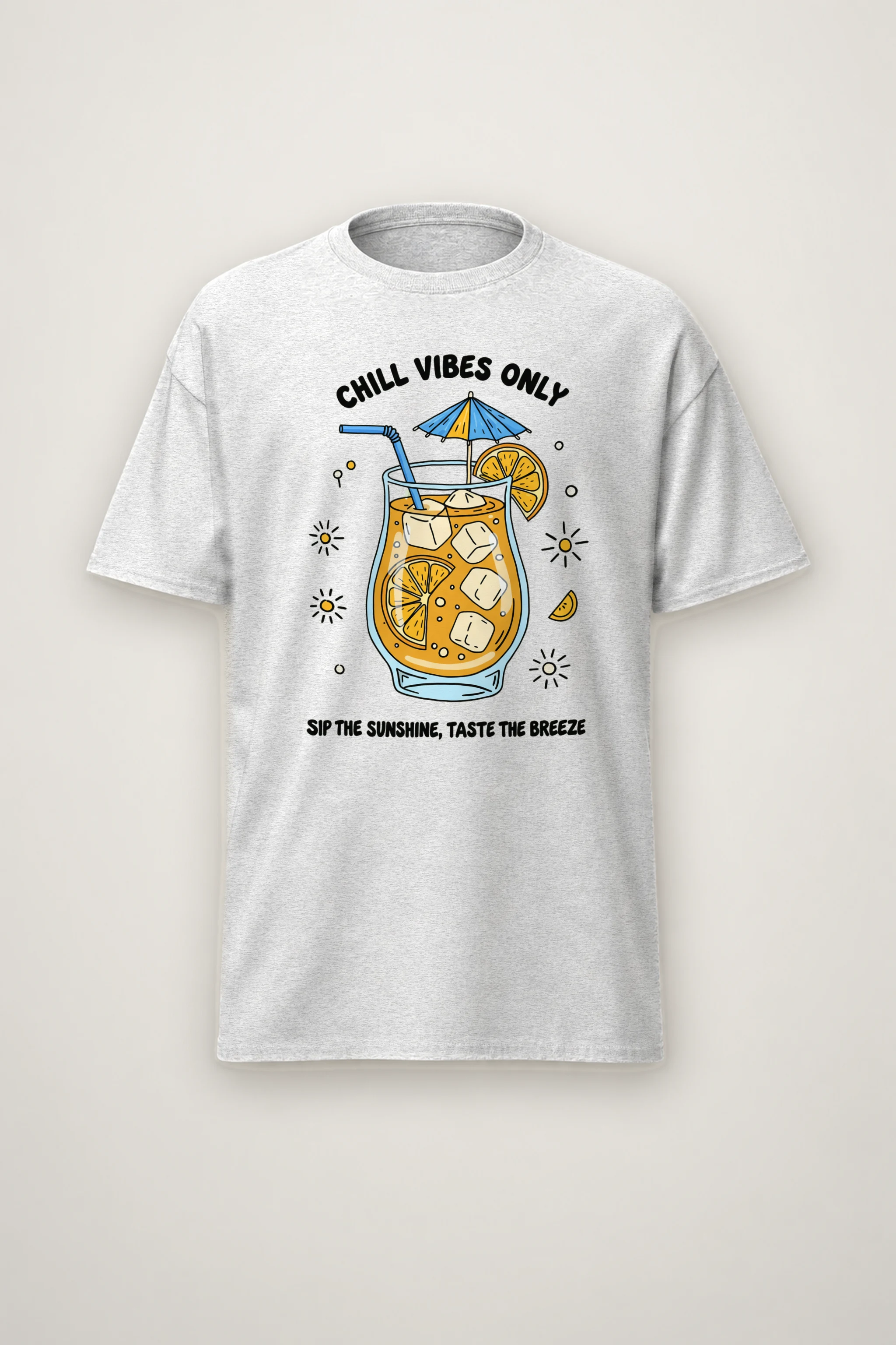 "Sunny Sips" Heavyweight Unisex Crewneck T-shirt