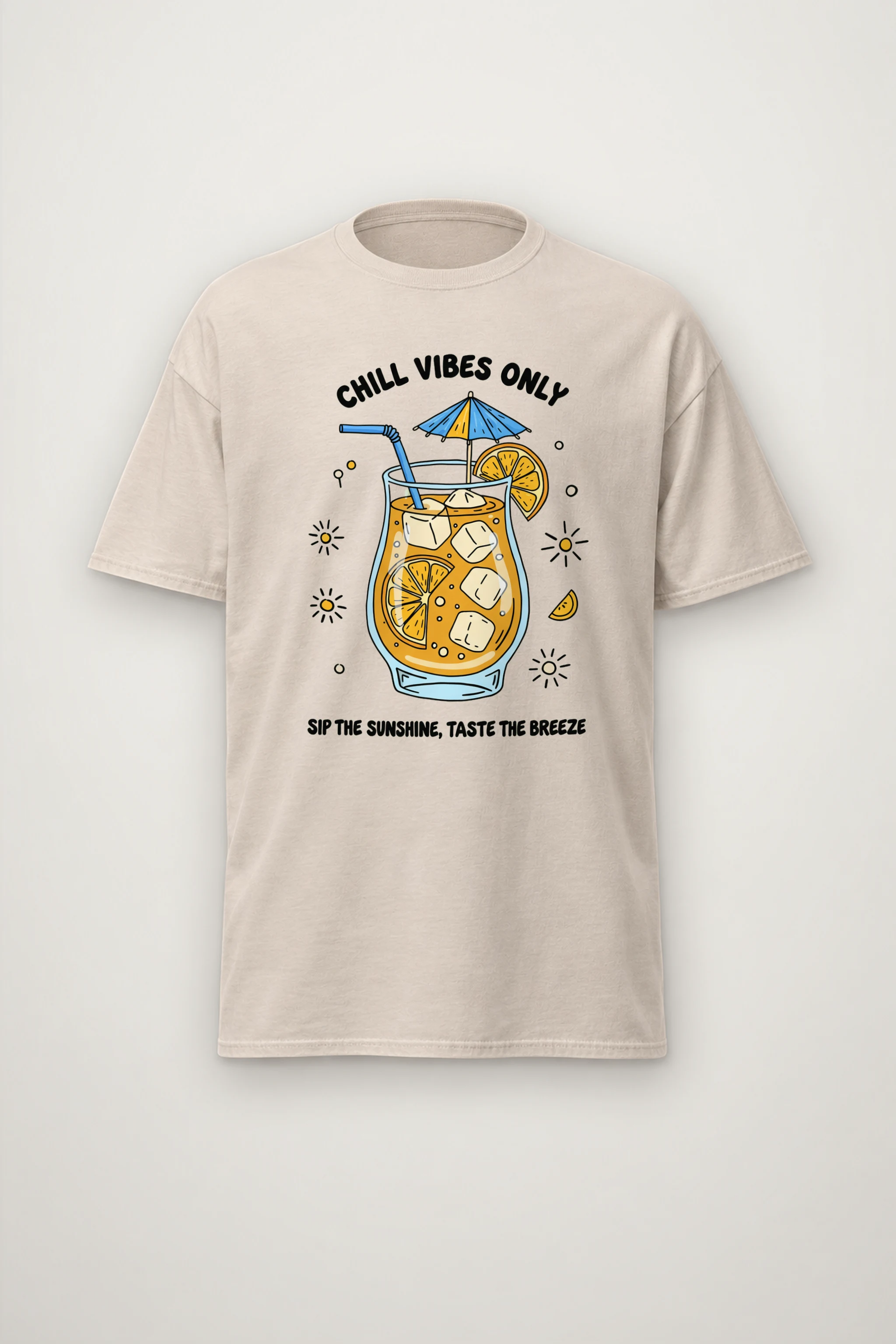 "Sunny Sips" Heavyweight Unisex Crewneck T-shirt