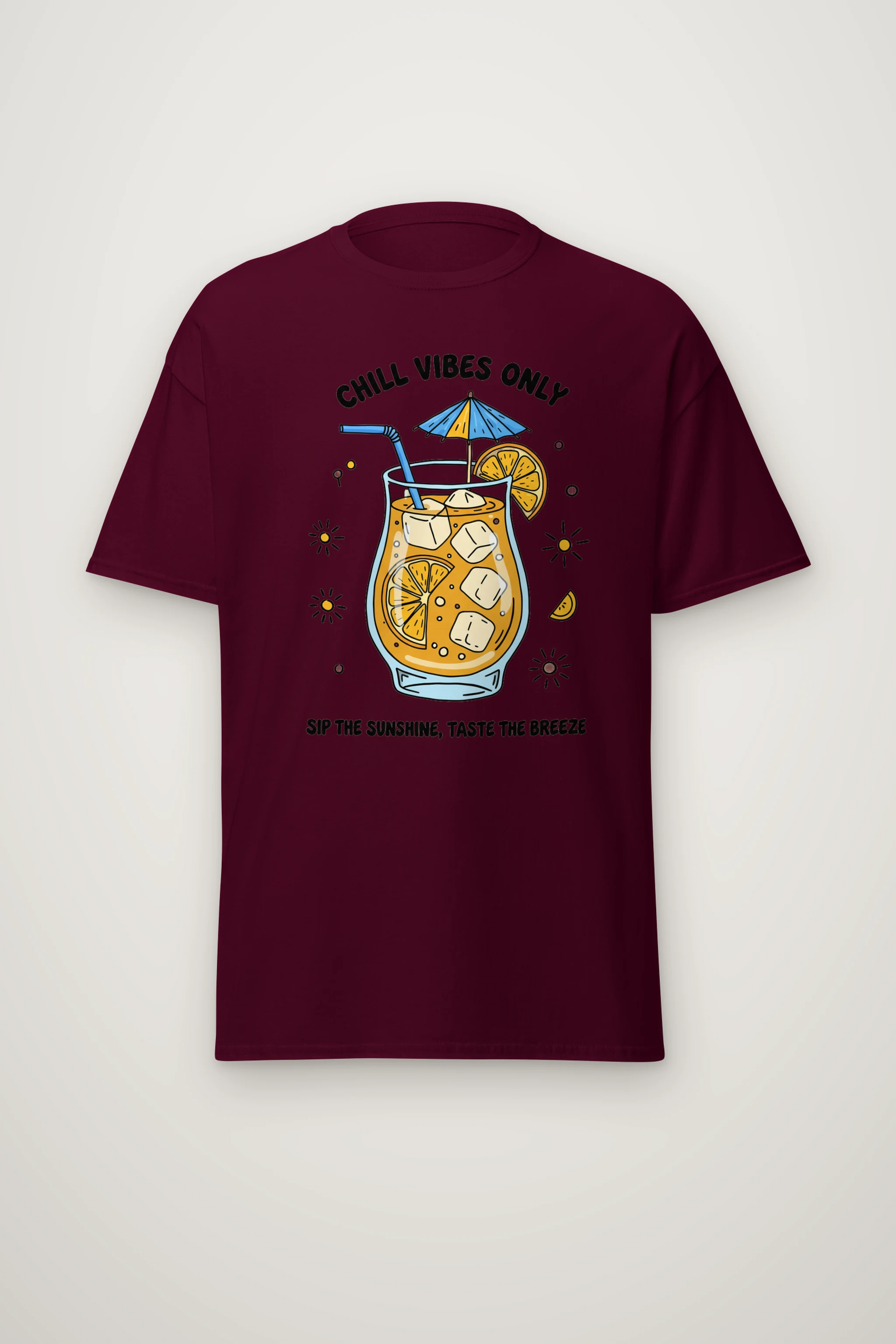"Sunny Sips" Heavyweight Unisex Crewneck T-shirt